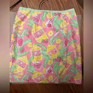 Lilly Pulitzer Vintage White Label Tropical Print Mini Skirt Pink Yellow 4